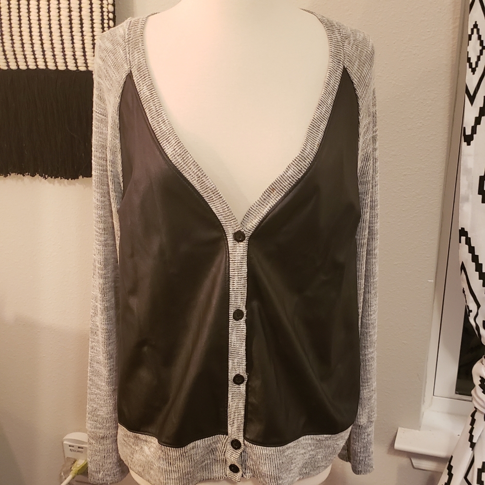 Mossimo Faux Leather Cardigan